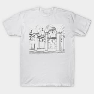 Vaulted cloister of a Christian monastery T-Shirt